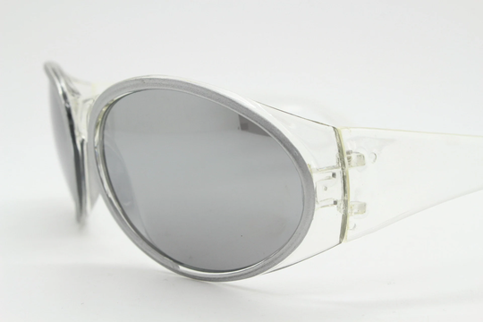 90S Vintage Futuristic Oversized Bug Eye Sunglasses. Dynamic Transparent Clear Wrap Around Sporty Shield Frame. 2000S Goggle Y2K. Unused Nos