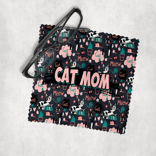 Cat Mom - Microfiber Lens Cleaning Cloth For Eyeglasses, Cameras, Smartphones & All Screens
