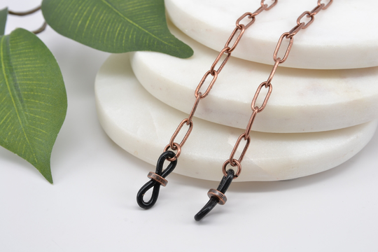 Trending Paper Clip Chain For Glasses in Anitque Copper With Soldered Links; Reading Chain, Eyeglass Necklace; Sunglasses