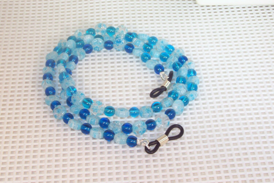 Light Blue Mille Fiori Glass - Eyeglass Necklace