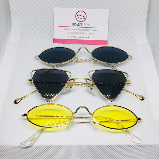 Sunglasses Bundle, Triangle Sunglasses, Small Oval Retro Y2K Cool Glasses, 90S Shades Accessories