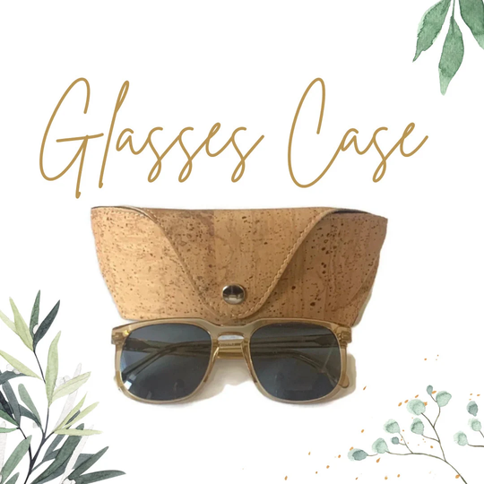 Vegan Sunglasses Case Cork Fabric, Handmade Natural For Reading Glasses Protective Leather Case, Gift Her