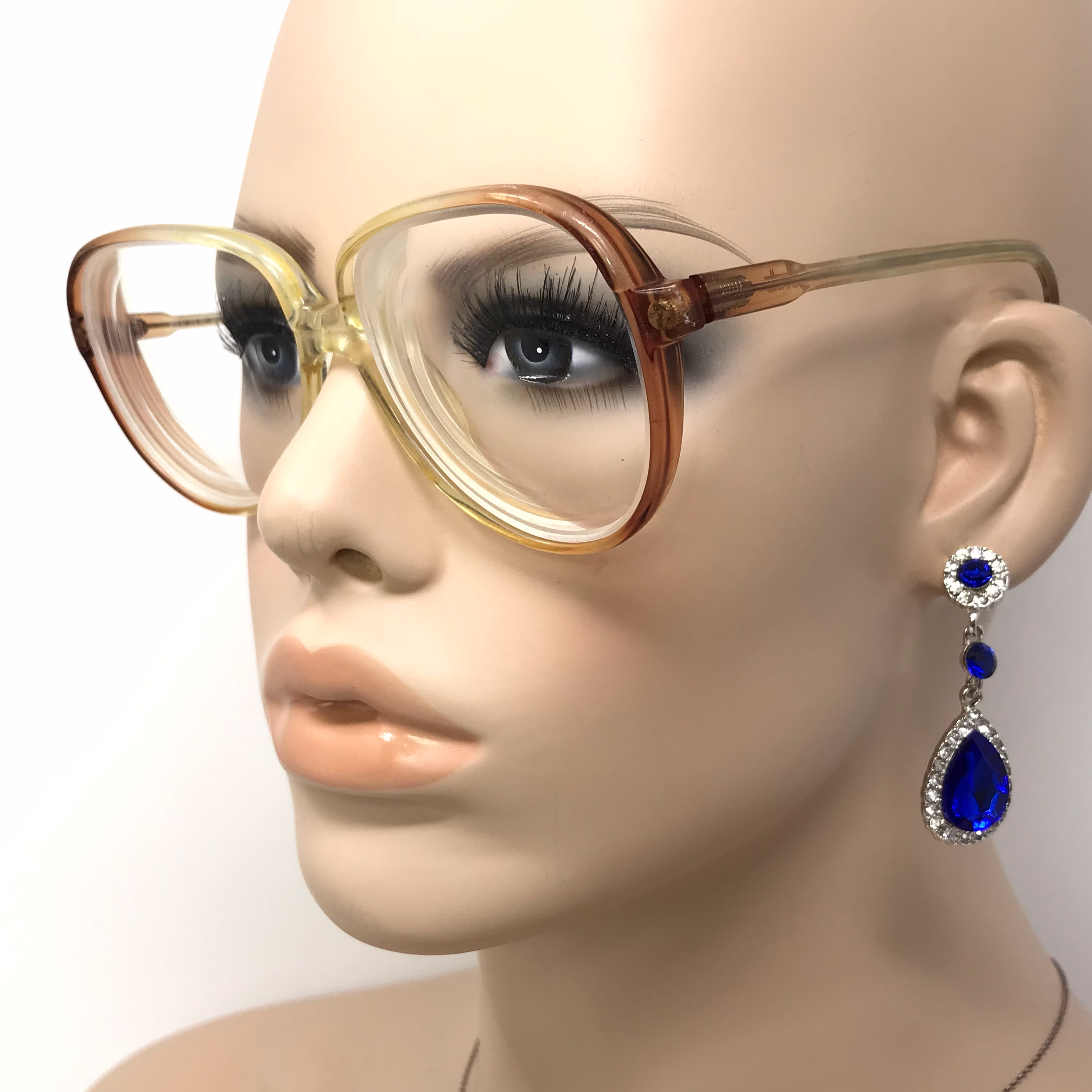 Vintage Silhouette Mod 93 Eyeglasses Glasses Frame Clear Brown Square Used Eyeglass Frames Retro Austria