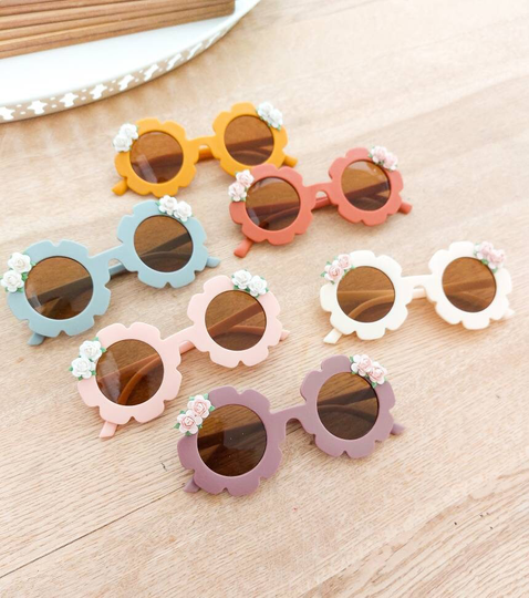 Baby Sunglasses, Flower Toddler Vintage Retro 60S Style, Girls Power