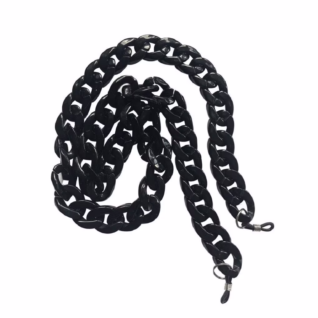 Black Chunky Big Oversized Chain Sunglasses Spectacle Glasses Cord Holder