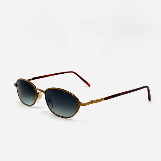 True Vintage 90S Bronze Oval Frame Geometric Sunglasses