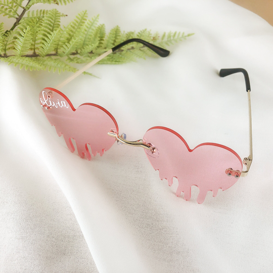 Heart Shape Sunglasses Retro Vintage Boho Translucent Sun Glasses Bride Babe Bachelorette Party Gift Ideas