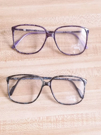 Trendies By Europe Eyewear 1880S New Old Stock. Universal Frame Italy. Very Light. Purple & Aqua Tortoise. Dim.are 52x18x120