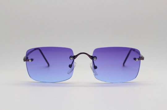 Y2K Vintage Frameless Purple Sunglasses. Dynamic Graduation From To Blue With Matching Metal Arms. Bnwt. Nos 90S