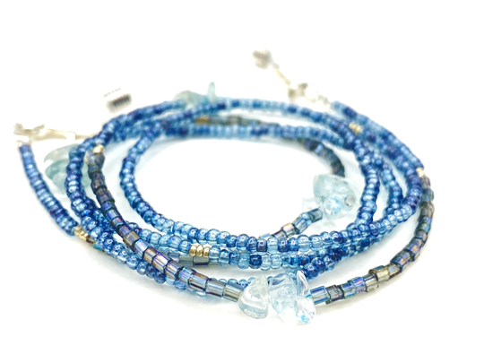 Blue Eyeglass Chain - Aquamarine Necklace Eyeglasses Glasses Beaded Sunglasses