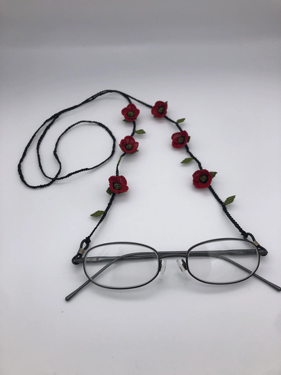 Glasses Chain For Reading & Sun Glasses, Handmade Eyeglasses Needle Lace Cord, Sturdy Crotchet Strap