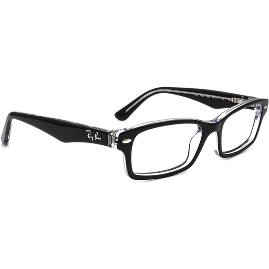 Ray-Ban Eyeglasses Rb 1530 3529 Black On Clear Rectangular Frame 48[]16 130