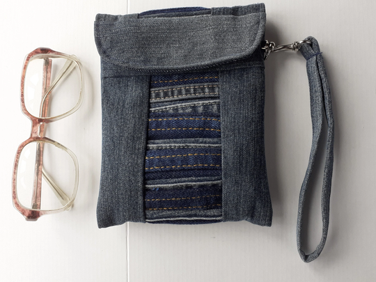 Denim Glasses Case Sunglasses Patchwork Quilted Gift Idea