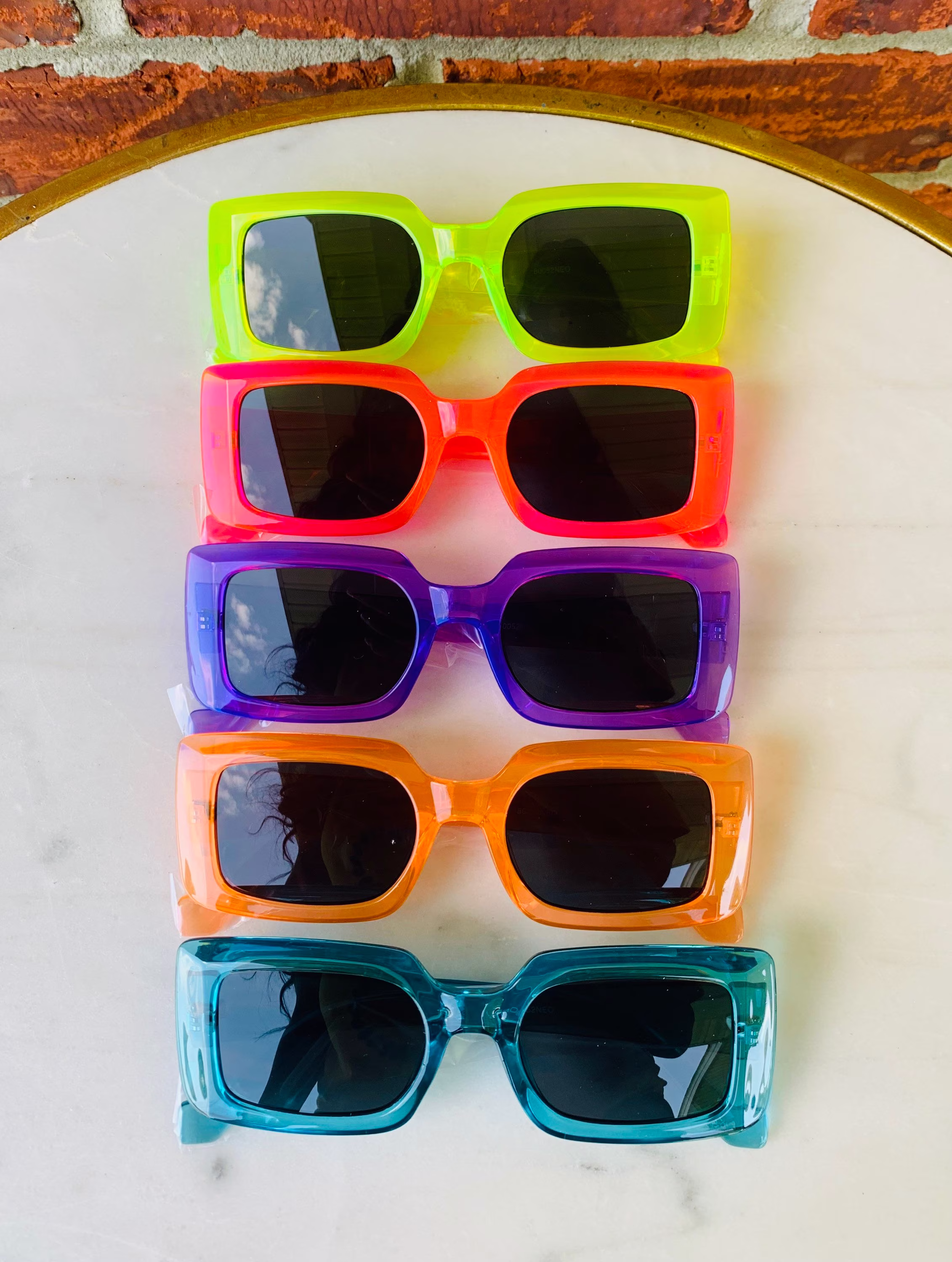 Retro Neon Square Sunglasses