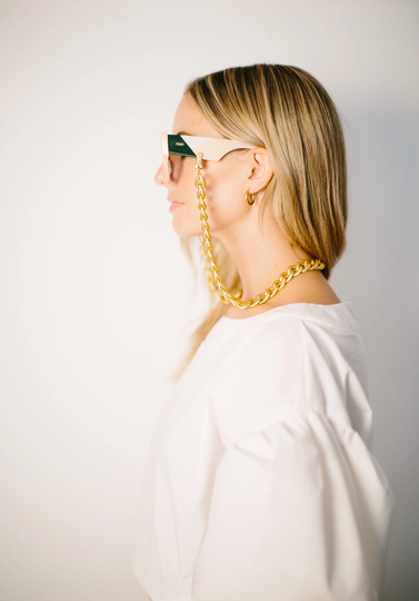 Glasses & Mask Chain - Gold Link Sunglasses & Eyeglasses