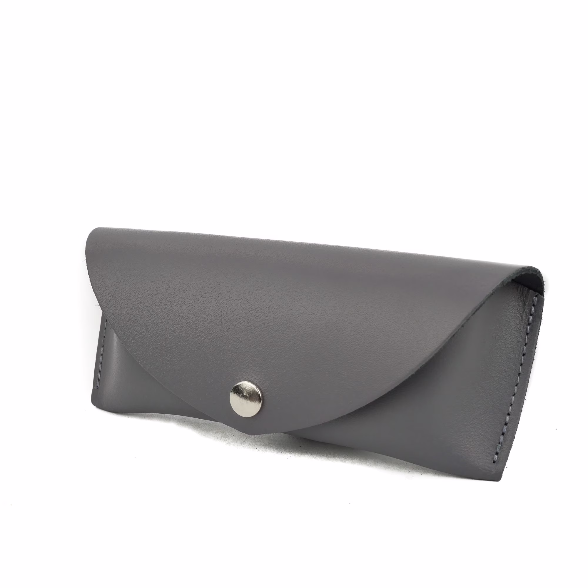Dark Grey Sunglasses Case // Slate Leather Glasses Chroma