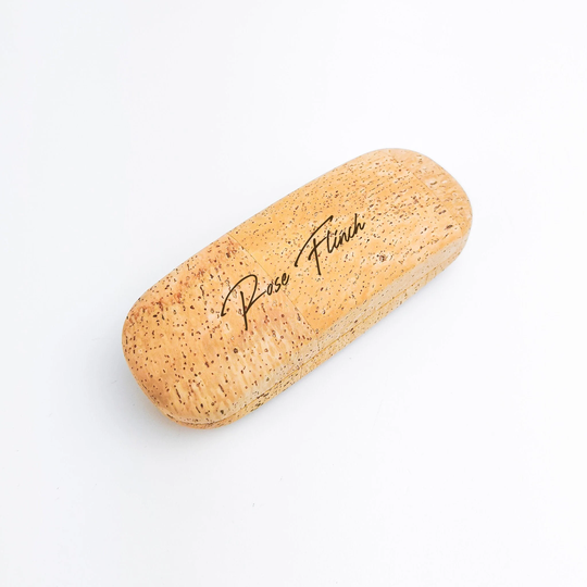 Personalized Engraved Cork Eyeglass Case Hard Shell
