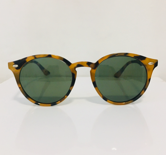 Vintage Sunglasses Y2K 00S Round Tortoiseshell Sunglasses, Womens Mens Brown Retro