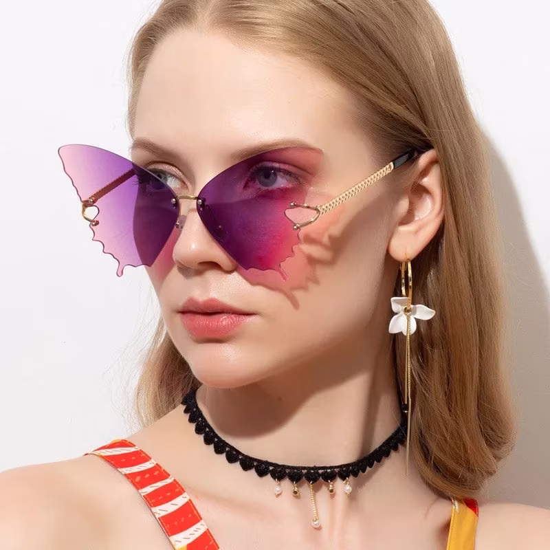Trendy Butterfly Wing Shaped 400 Uv Gradient Lenses Optical Sunglasses For Women