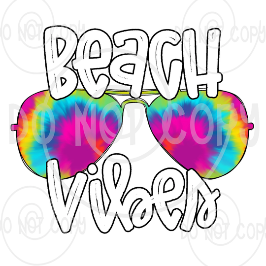 Beach Vibes Tie Dye Sunglasses Print/Summer /Diy Sublimation Transfer/ Heat Press Required/ No Digitals Sold