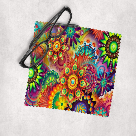 Trippy Flowers #7 - Microfiber Lens Cleaning Cloth For Eyeglasses, Cameras, Smartphones & All Screens