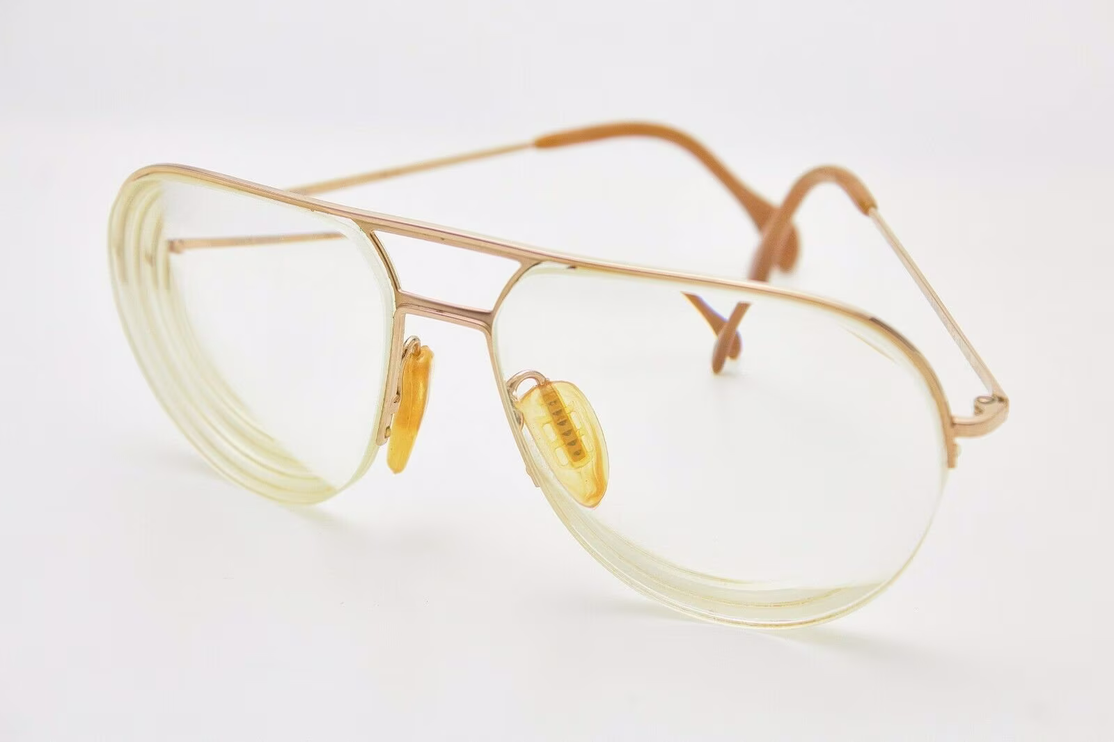 Vintage Man Eyewear Zeiss R5868 Half-Frame Gold Filled Glasses Occhial Metal Aviator Silver Frame Classis Plastic