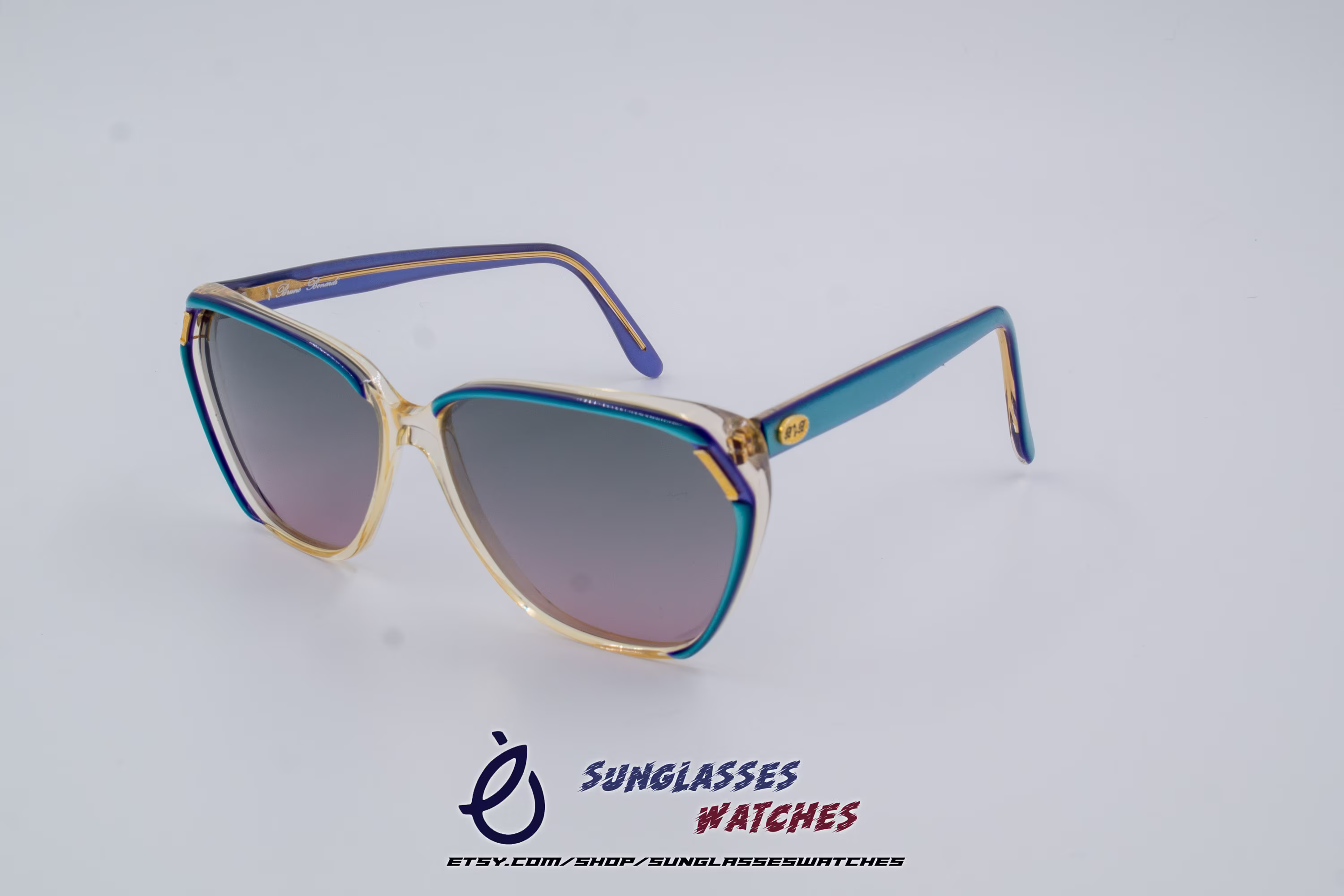 Bruno Bonardi Mod 1087 Blue Style Vintage Italy Designer Sunglasses/Men Women Nos