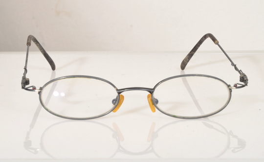 Vintage Eyewear, Black Metallic Frame, Clear Lenses Rx Prescription