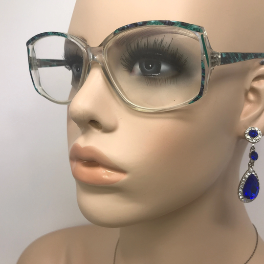 Vintage Broadway 346 Eyeglasses Glasses Frame Green Clear Square Used Eyeglass Frames Retro France