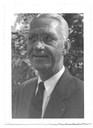 Googly Eyes Vintage Snapshot Distinguished Older Man Funny Face Portrait 1950's Rimless Eyeglass Frames