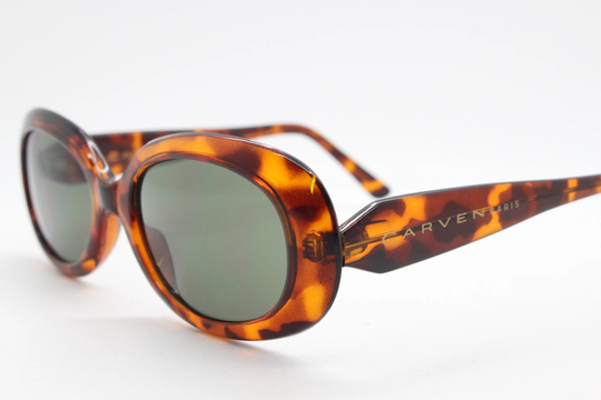 Carven Paris 90S Vintage Oval Sunglasses Model Ca13 Made in France. Amber Tortoise 60's Design Frame. Bnwt. Unused Nos