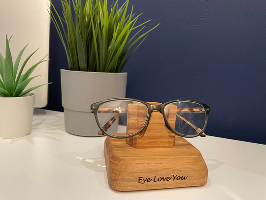 Glasses Holder in Solid Oak, Spectacle Stand, Eyeglasses Gift For Grandma, Grandad, Nana, Desk, Bedside Accessory, Organiser