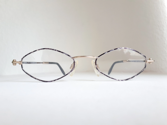 Otto Kern 9425 Eyeglasses Gray Gold Hexagonal Shaped Men Glasses From Germany Vintage 1990 Medium Size Nos Neu Brille