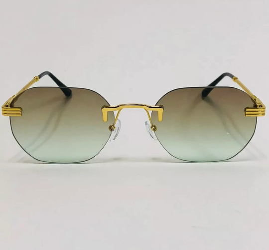 Sunglasses Shades Eyeglasses Classy Hip Hop Nice Rimless Sophisticated 2 Green Wood Buff Retro 90S Rapper Gangster