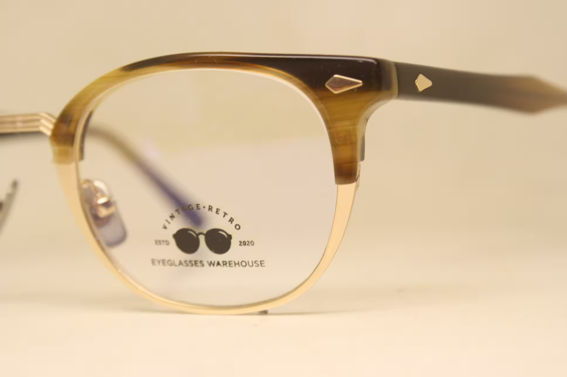 Gold Tortoise Browline Glasses Retro Vintage 1960S Style