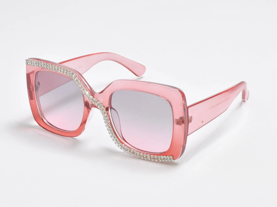 Cross Diamond Square Sunglasses Diagonal Shades Luxury Rhinestone
