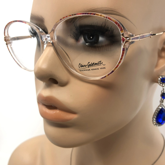 Vintage Oval Eyeglasses Oliver Goldsmith Og 177 Glasses Frame Pink Clear Used Eyeglass Frames Retro