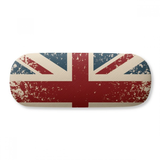 Union Jack Retro Suitcase Britain UK Flag Culture Glasses Case Eyeglasses Hard Shell Storage Spectacle Box