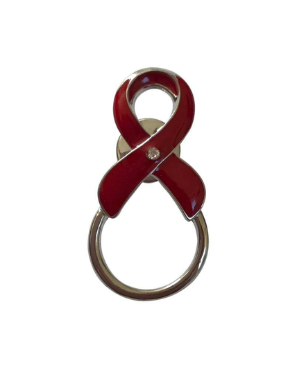 Red Awareness Ribbon Glasses/Sunglasses Brooch Pin Holder Spectacle Hanger