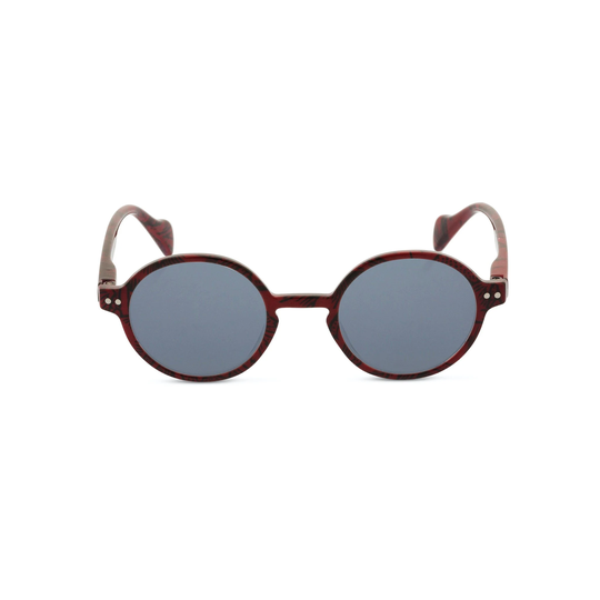 William Morris Round Retro Unisex Sunglasses With Dark Red Poppy Print