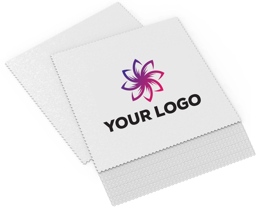 Microfiber Cloth - Custom Print Your Business Logo Or Company Text Promotional Gift For Cleaning Screens, Eyeglasses & Lenses 100 Pieces