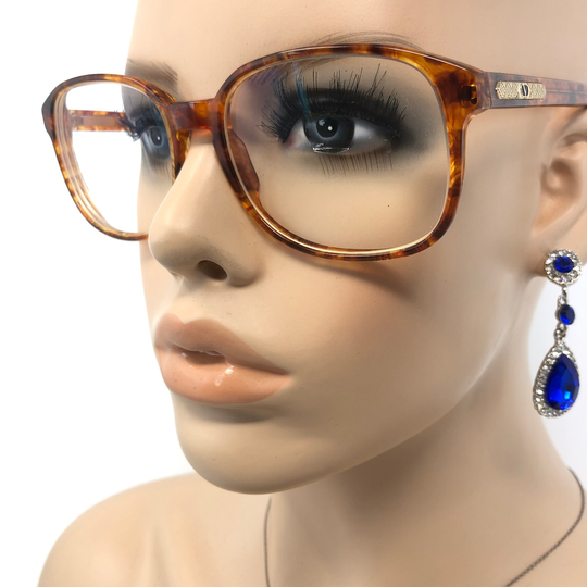 Vintage Valentino V073 Eyeglasses Glasses Frame Brown Square Used Eyeglass Frames Retro