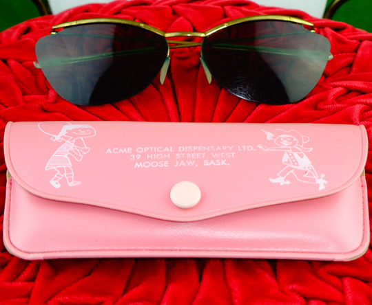 1950S 1960S Vintage Mid Century Retro Pink Vinyl Acme Kids Girls Boys Accessorie Optical Vision Eyeglasses Sunglasses Eyewear Case Holder