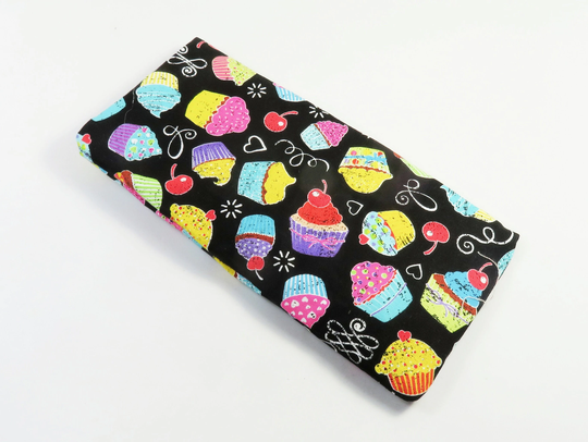 Cupcakes Fabric Sunglasses Case, Eyeglasses Unique Bags, Colorful Cupcake Bag