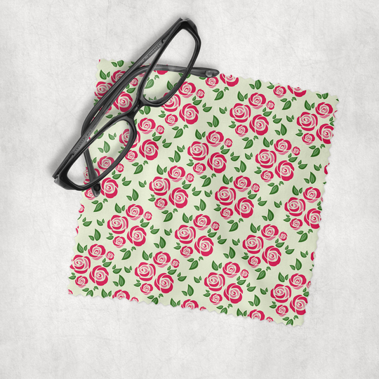 Floral Roses - Microfiber Lens Cleaning Cloth For Eyeglasses, Cameras, Smartphones & All Screens