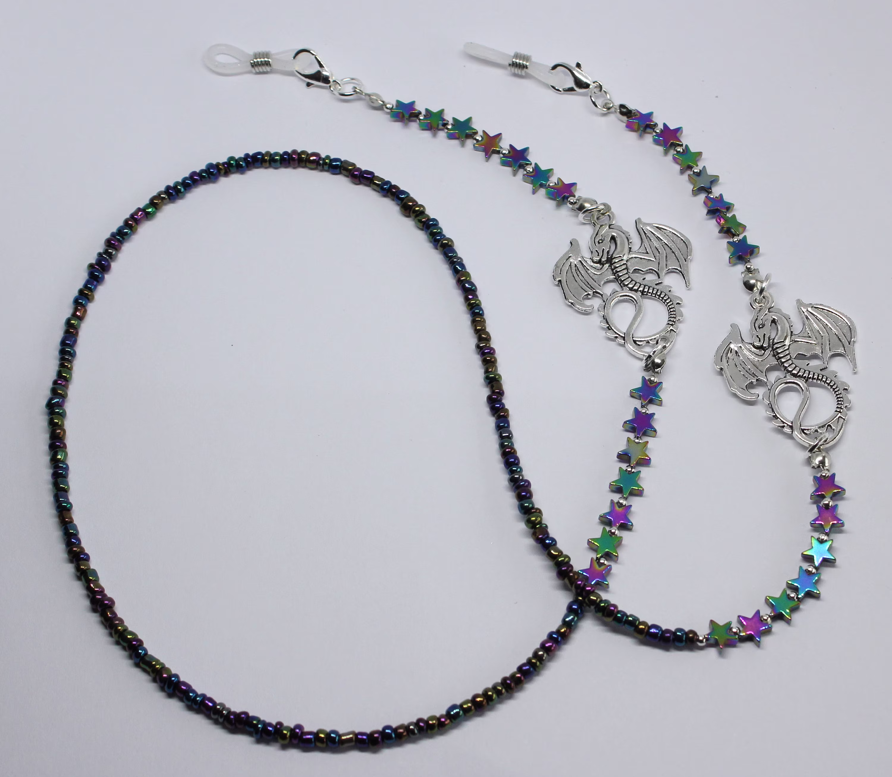 Eyeglass Chain, Sunglasses Spectacles Holder, Hematite Stars Dragon Glasses Holder