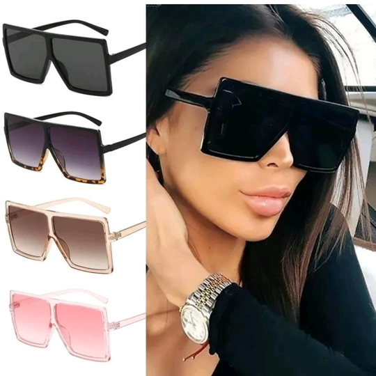 Luxury Oversized Womens Ladies Black Flat Top Large Sunglasses Square Fashion Love Island Fashion