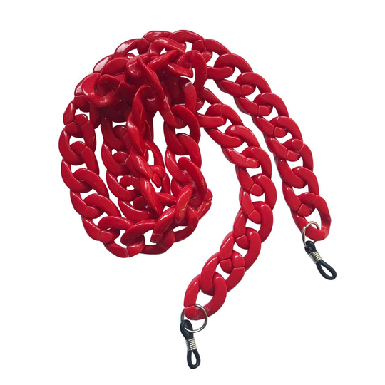Red Chunky Big Oversized Chain Sunglasses Spectacle Glasses Cord Holder