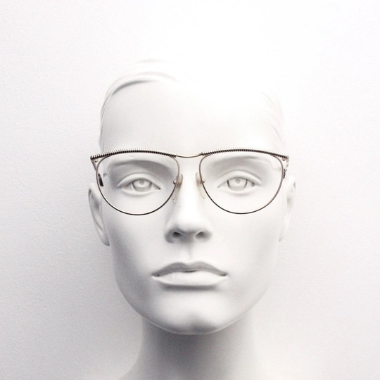 Trussardi Stylised 80S Vintage Glasses Model 92403. Sophisticated Gold Optical Frames With Roped Brow. Prescription Eyeglasses Rx Spectacles