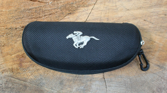 Horse Racing Canvas Glasses Case Black Protective Moulded Sports Christmas Gift Free Engraving 187
